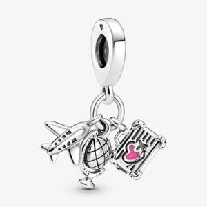 NWT Pandora Travel Charm with Airplane and Suitcase